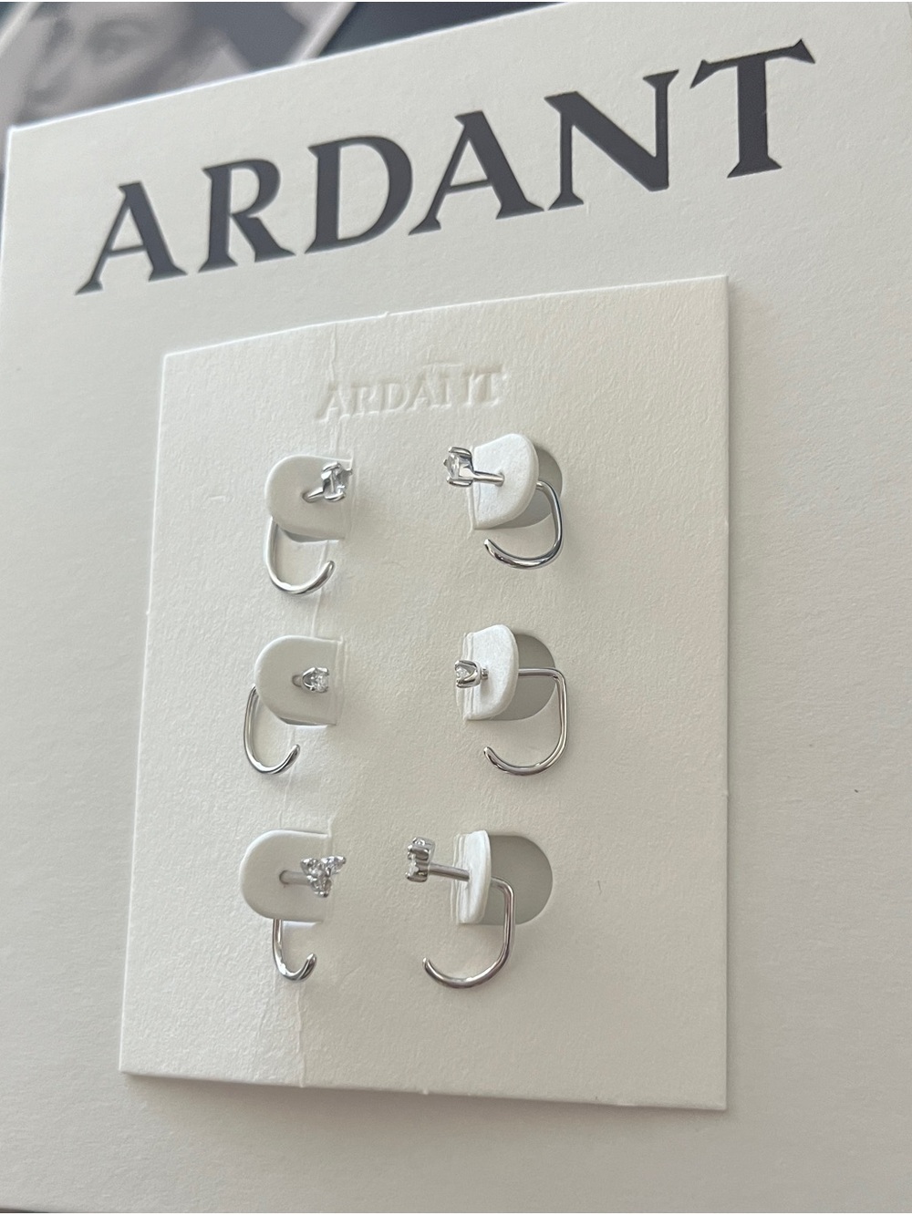 Ardant 925 Sterling Silver 3 pair Earring Set - Picture 3 of 8